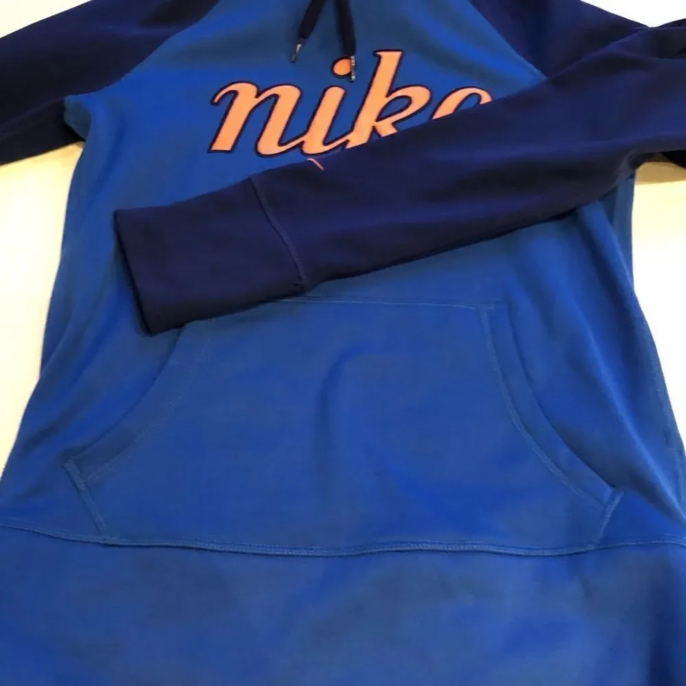 Nike hooded sweatshirt pullover long sleeve blue/orange NWOT Small